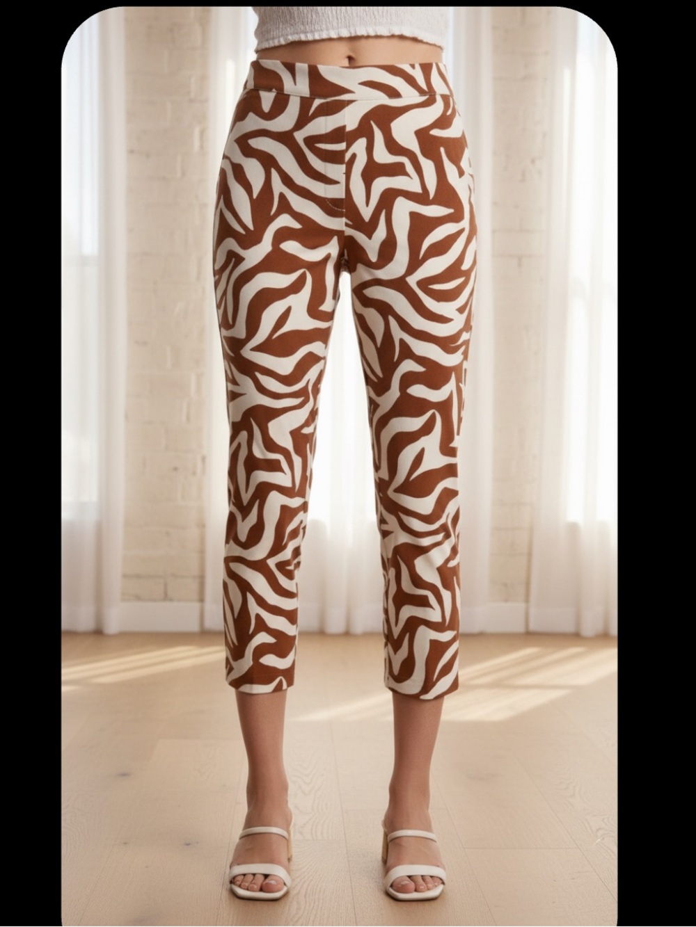 NEW! Spanx clay and cream polished cotton blend pants!
